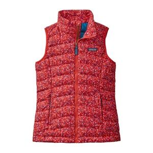 Patagonia Girls' Down Sweater Vest Size:10 M Color:Barn Multi: Catalan Coral NWT